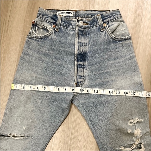 Redone vintage levi’s 501 high rise skinny jeans cropped - Picture 13 of 13